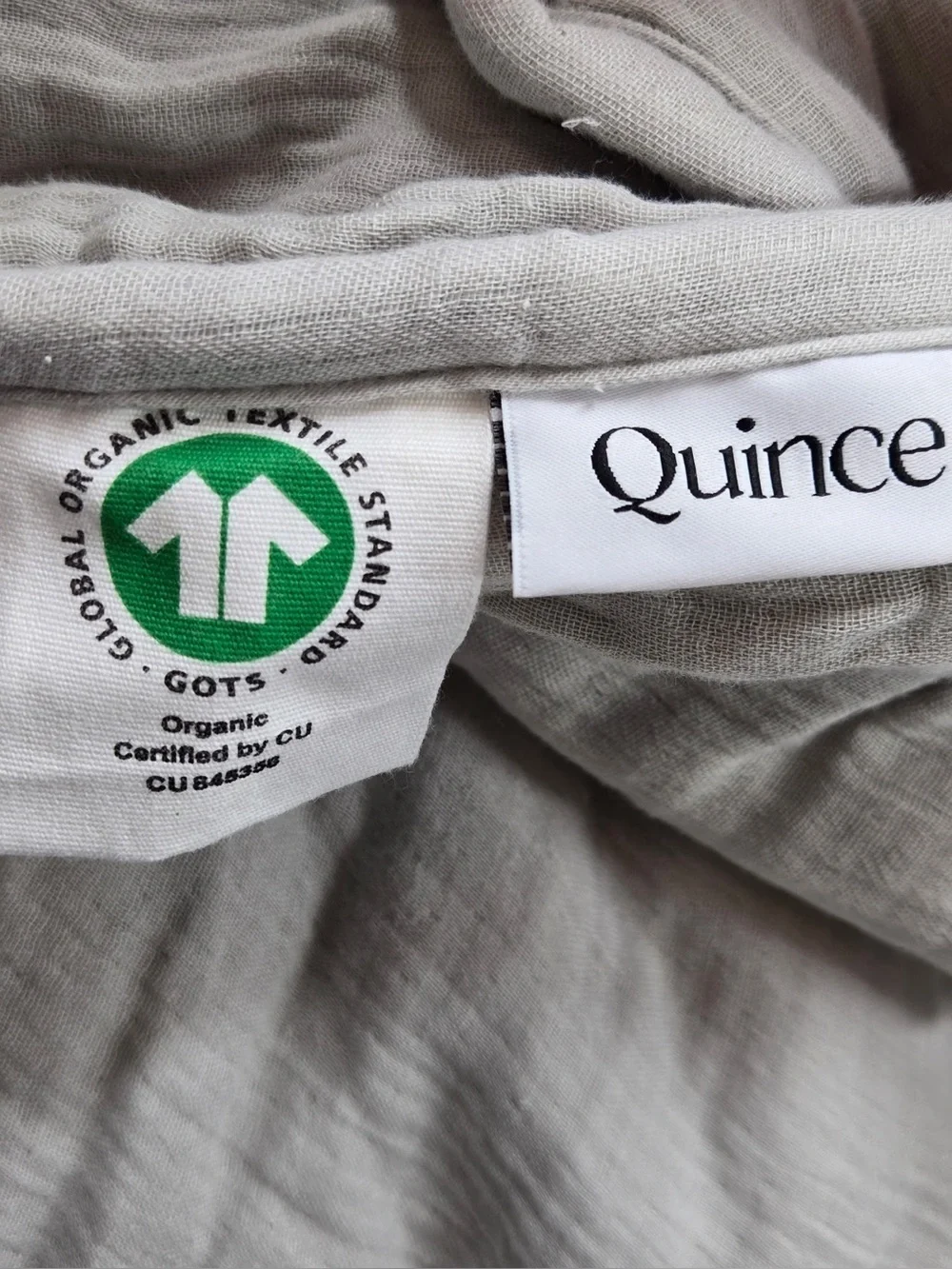NWT QUINCE Organic Cotton Gauze Dream Quilt King/Cal King Light Grey 0482